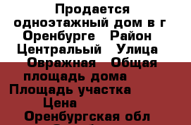 Продается одноэтажный дом в г. Оренбурге › Район ­ Центральый › Улица ­ Овражная › Общая площадь дома ­ 72 › Площадь участка ­ 1 000 › Цена ­ 4 490 000 - Оренбургская обл., Оренбург г. Недвижимость » Дома, коттеджи, дачи продажа   